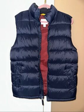 Old Navy Navy Vest with Burgundy Interior and Mustard Trim